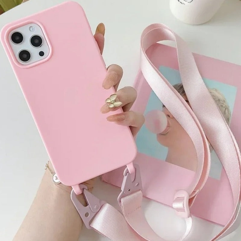 Crossbody Lanyard Strap Phone Case For iPhone