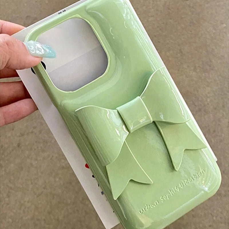 Creative Glossy Soap Bowknot Phone Case For iPhone