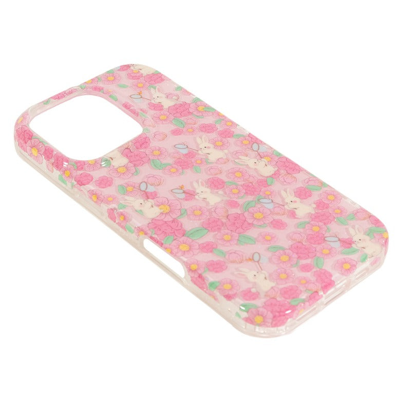 Flower Bunny Pink Phone Case For iPhone