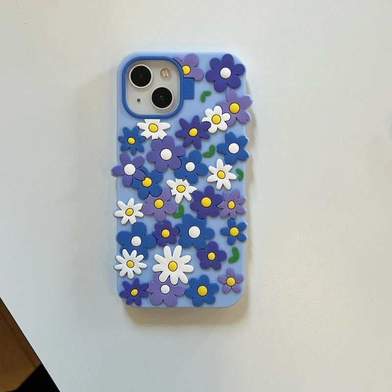 Flower Soft Silicone Luxury Phone Case For iPhone