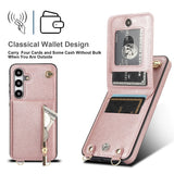 Crossbody Cards Solt Bag Zipper Wallet Case For Samsung