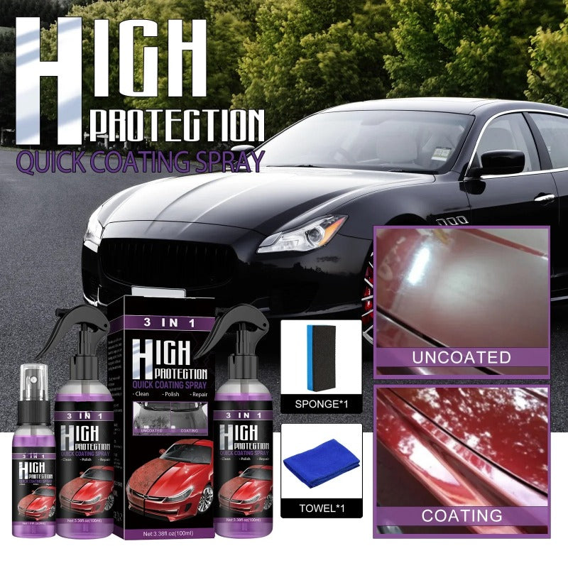 3 In 1 Rapid Ceramic Coating Fortify Car Wax For Glass&Wheels&Paint Sealant