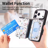 Zipper Card Holder with Lanyard Phone Case For iPhone