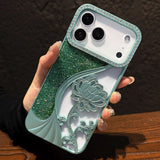 Flower Glitter Phone Case For iPhone