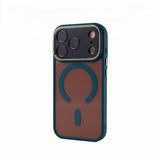 Metal Lens Frame Frosted Magnetic Phone Case For iPhone