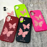 Pink Butterfly Jelly Phone Case For iPhone