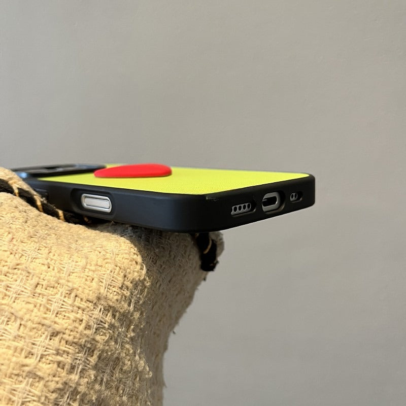 Contrast Color Heart Phone Case For iPhone