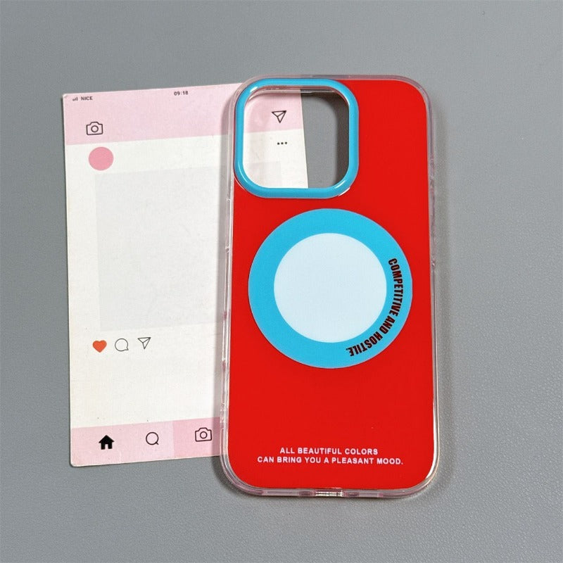 Contrast Color Magnetic Phone Case For iPhone