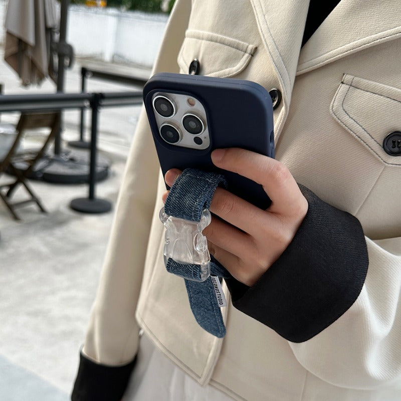 Denim Wristband Phone Case For iPhone