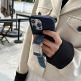 Denim Wristband Phone Case For iPhone