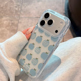 Blue Mesh Frosted Phone Case For iPhone