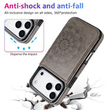 Embossed Card Holder with Stand Flip Phone Case For iPhone