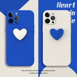 Contrast Color Heart Straight Edge Phone Case For iPhone