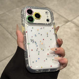 Flower Lens Transparent Glitter Phone Case For iPhone