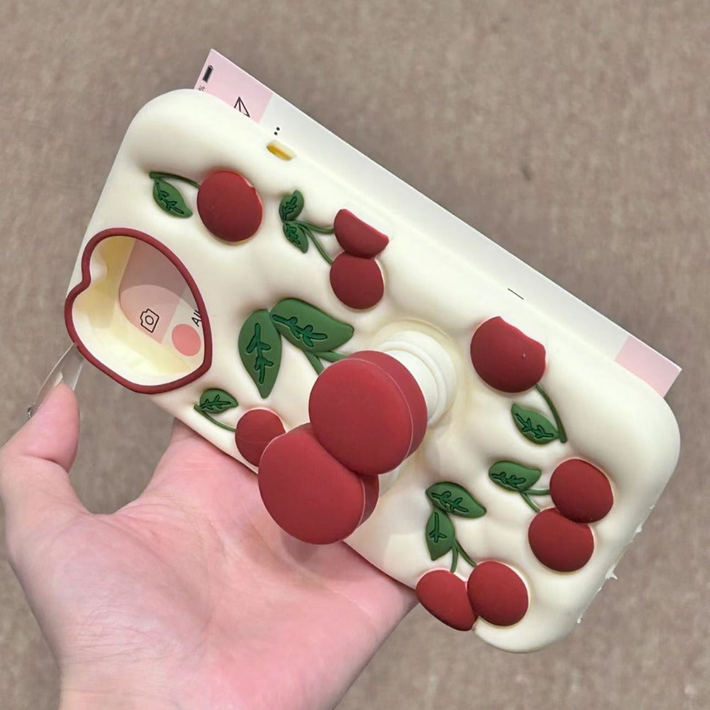 Fun Cherry Stand Phone Case For iPhone