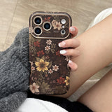 Full Screen Retro Vibrant Flower Strap Phone Case For iPhone