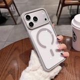 Luxury Clear Acrylic Magnetic  Transparent Shockproof Hard Case For iPhone