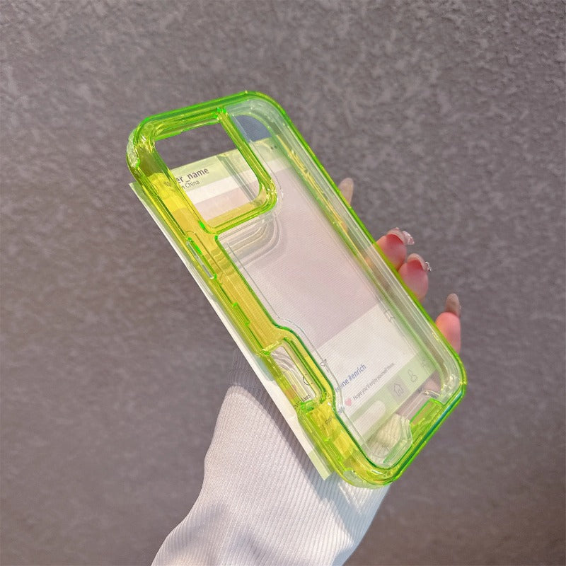 Clear PC+TPU 3 in 1 Anti-drop Armor Phone Case For iPhone