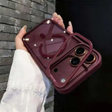 Luxury Bracket Stand Magnetic With Lens Protector Phone Case for iPhone