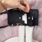 3D Cute Love Heart Crossbody Card Holder Phone Case For Samsung