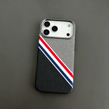 Striped Color-blocked Magnetic Phone Case For iPhone