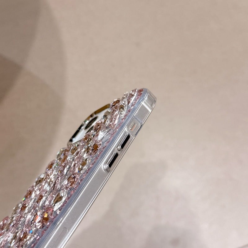 Electroplating 3D Glass Rhinestone Phone Case For iPhone