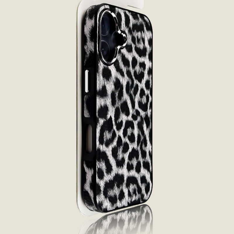 Leopard Print Magnetic Wireless Charging Phone Case For iPhone