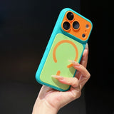 Color-blocking Magnetic Shockproof Phone Case For iPhone