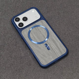 Lychee Wood Grain Magnetic Phone Case For iPhone