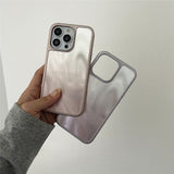 Metallic Paint Fine Sand Wave Pattern Mobile Phone Case For iPhone