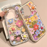 Colorful 3D Flower Phone Case For iPhone