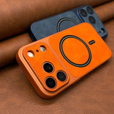 Artificial Leather Matte Magnetic Phone Case For iPhone