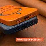 Artificial Leather Matte Magnetic Phone Case For iPhone