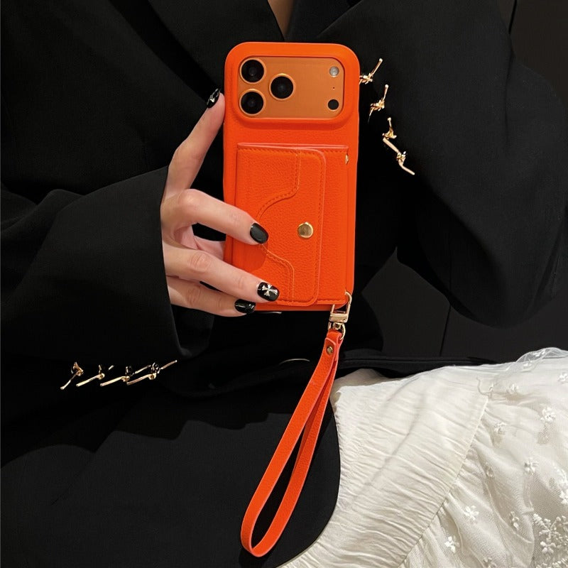 Litchi Leather Phone Case For iPhone