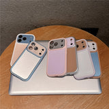 Color-blocked Shockproof Frosted Phone Case For iPhone