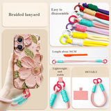 Flower Silicone Phone Case with Lanyard For iPhone