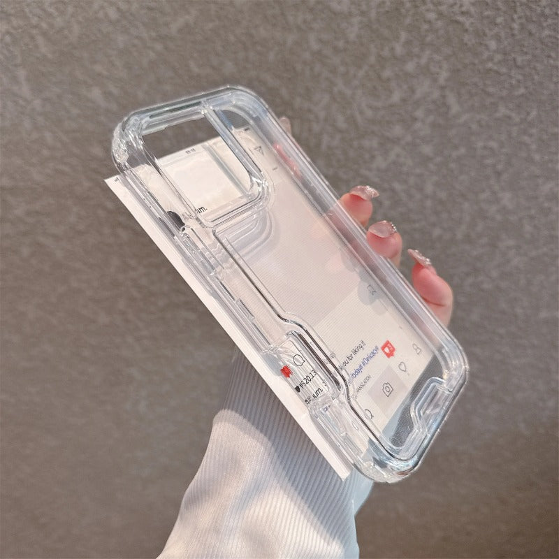 Clear PC+TPU 3 in 1 Anti-drop Armor Phone Case For iPhone