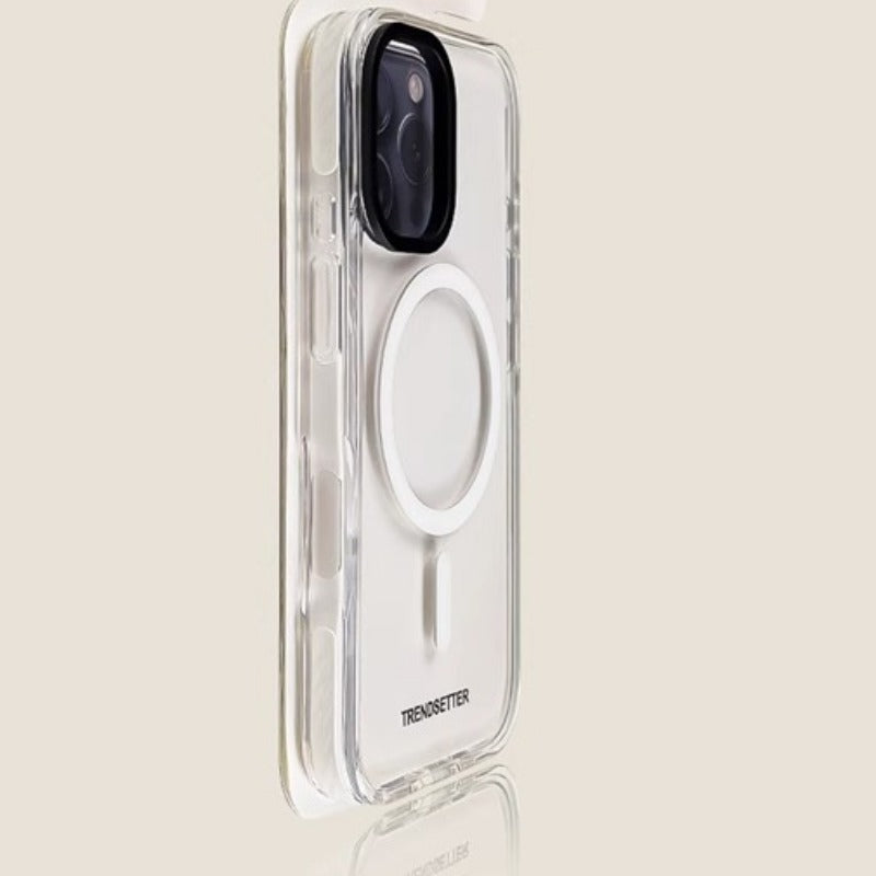 Magnetic Contrast Color Acrylic Wireless Charging Case For iPhone