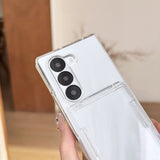 Solid Color Card Holder Phone Case For Samsung Z FOLD 7/6/5