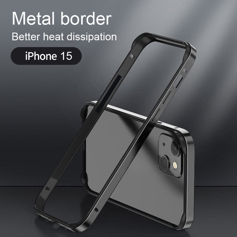 Hybrid Silicone Frame Aluminum Metal Phone Case For iPhone