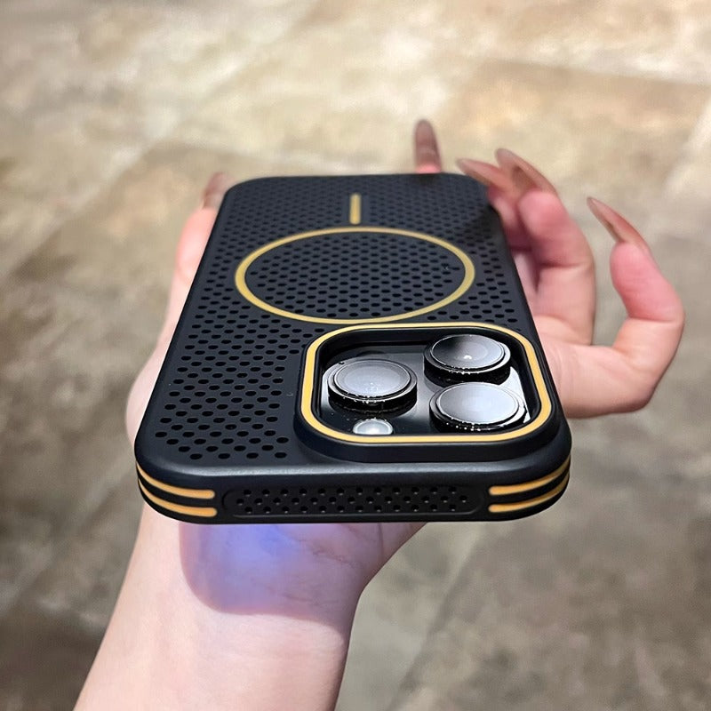 Contrast Color Heat Dissipation Magnetic Phone Case For iPhone