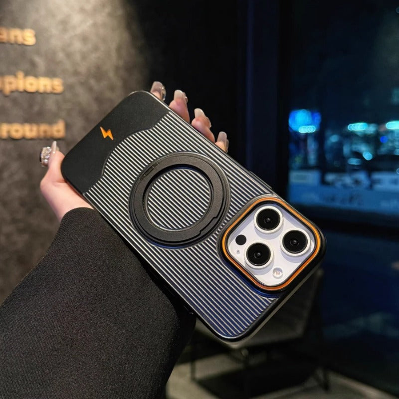 Corrugated 360 °rotating Magnetic Bracket Phone Case For iPhone