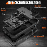 Heavy Duty Build in 360° Rotate Kickstand Slide Camera Case For iPhone