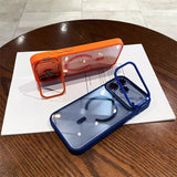 Luxury Bracket Stand Magnetic With Lens Protector Phone Case for iPhone