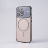 Large Window Magnetic Frosted Phone Case For iPhone