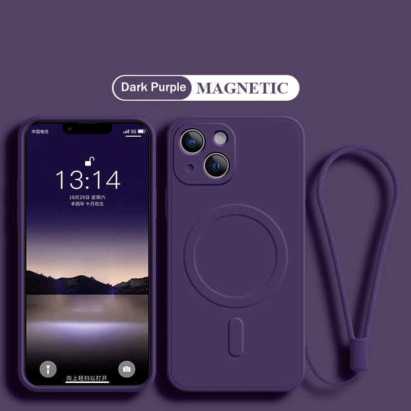Silicone Magnetic Wireless Charging Case For iPhone