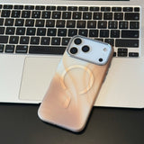 Light and Shadow Frosted Metal Frame Magnetic Phone Case For iPhone