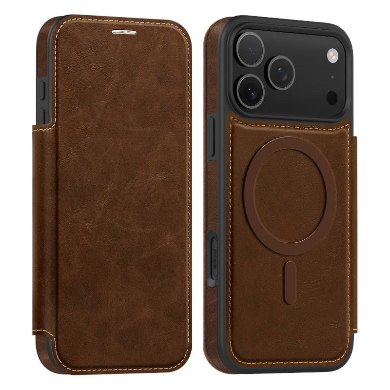 Leather Magnetic Flip Phone Case For iPhone