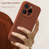 Fully Covered Liquid Silicone Solid Color Anti-fall Mobile Phone Case For iPhone