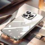 Titanium Color Electroplated Edge PC Back Panel Phone Case For iPhone